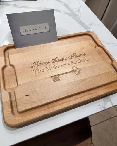 Personalized cutting board gift from The Millikens